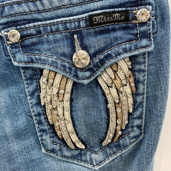 Miss Me Boot Cut Jeans Blue Women's Size 27 - Picture 4 of 12